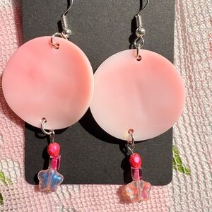 Pink and Red Dangle Earrings